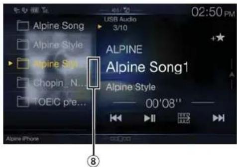 ALPINE X802DCU - Exemple d'écran du mode de recherche rapide - 1
