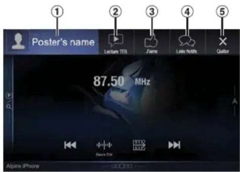 ALPINE X802DCU - Exemple d'écran de notification entrante - 1