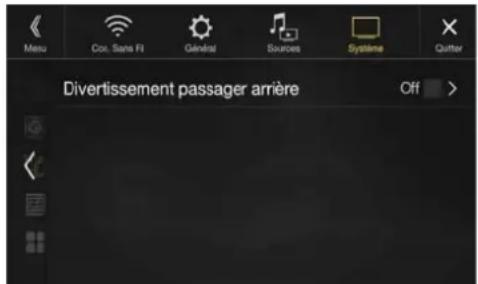 ALPINE X802DCU - Réglages Divertissement passager arrêté - 1