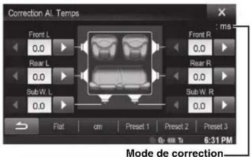 ALPINE X800DML - Appuyez sur [cm], [inch] ou [ms] pour sélectionner le mode perceptant d'effectuer les ajustements. - 1