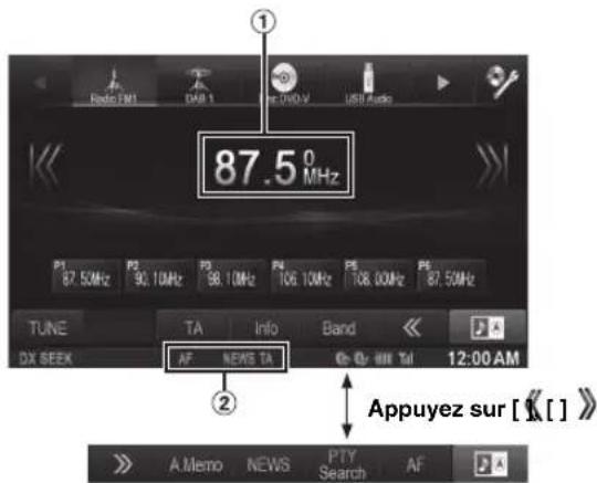ALPINE X800DV - Exemple d'affichage des informations RDS - 1