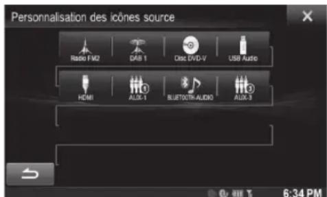 ALPINE X800DV - Personnalisation du bandeau de source - 1