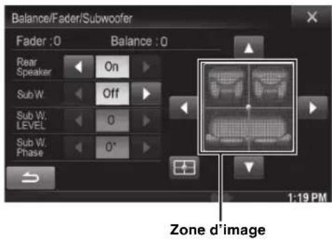 ALPINE X800DV - Réglages Balance/Fader/Subwoofer - 1
