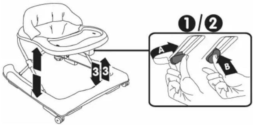 Topmark Nicky T2079 - WARNING: When opening, adjusng or closing the baby walker, ensure that your child is at a safe distance. - 1