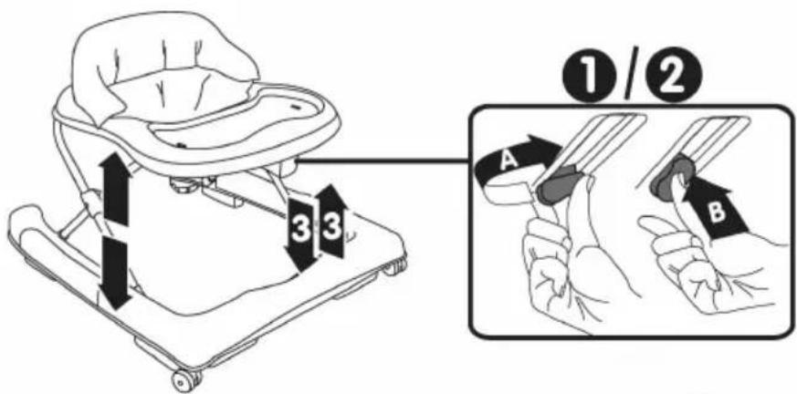 Topmark Nicky T2079 - WAARSCHUWING: Zorg ervoor dat bij het openen, inklappen en afstellen van de loopstoel uw kind zich op een veilige afstand bevindt. - 1