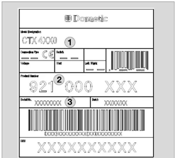 DOMETIC CTLP 4110 - Plaque signalétique des toilettes - 1