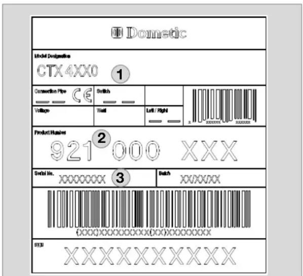 DOMETIC CTLP 4110 - Toilet identification label - 1