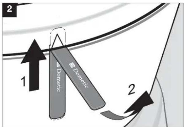 DOMETIC CTLP 4050 - Снятие туалетного сиденья - 2