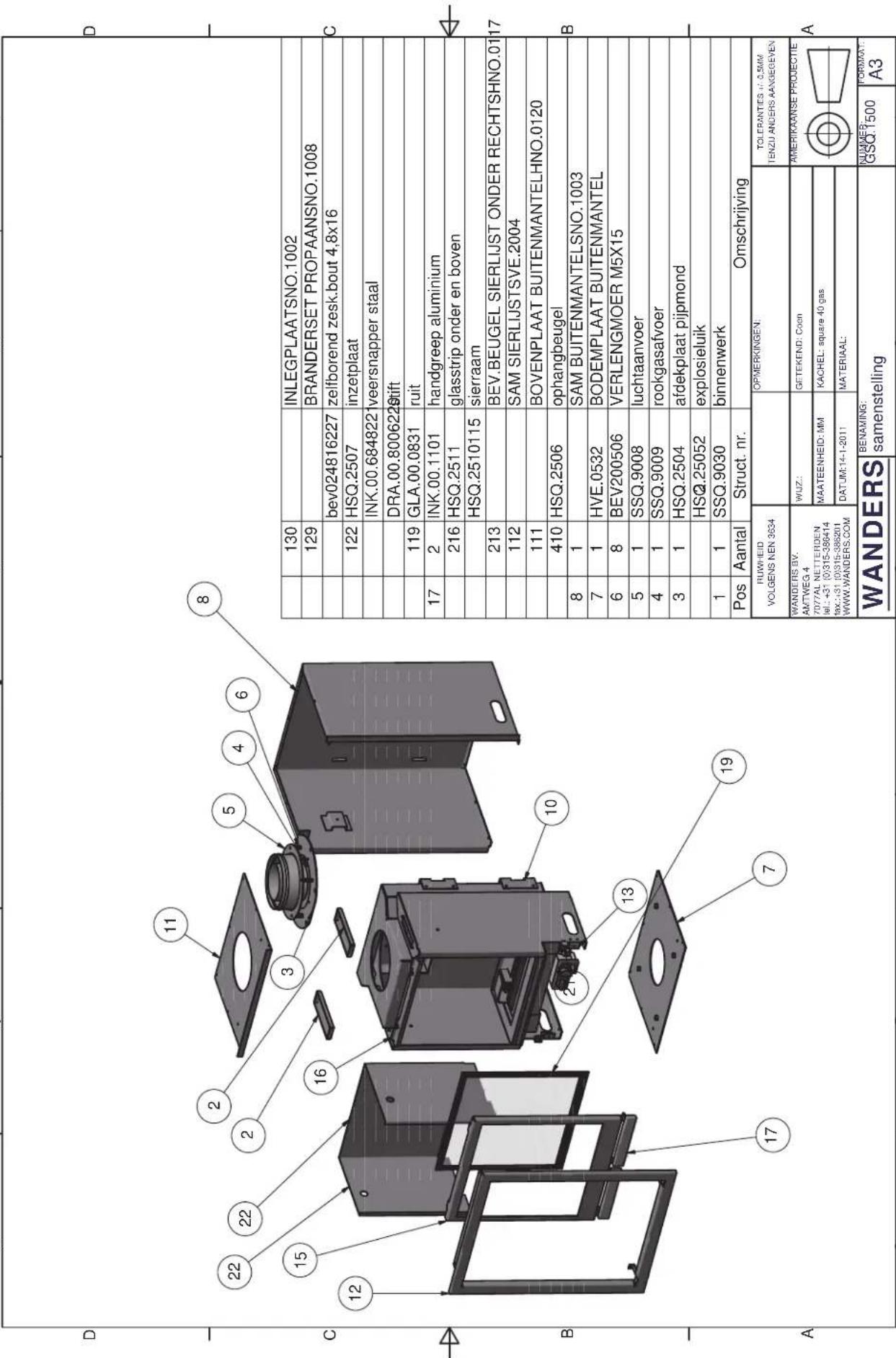 WANDERS Square 40 G - Holzsets einlegen - 16