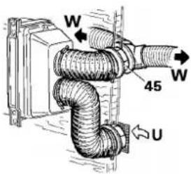 Trumatic E 4000 A - Verdeling van warmelucht en terugvoer van omgevingslucht bij uitwendige montage - 2