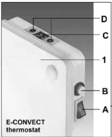 Eurom EConvect Thermostaat - Bedieningspaneel: - 6