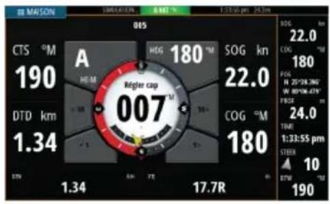 SIMRAD GO7 - La fenêtre Autopilot (Pilote automatique) - 1