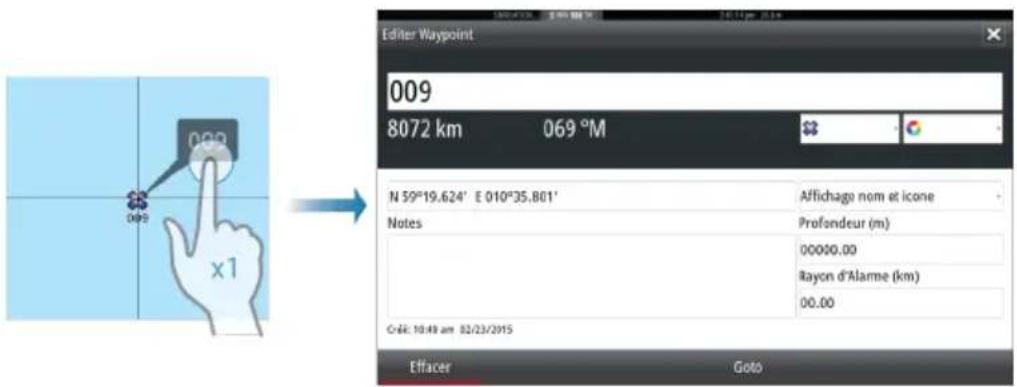 SIMRAD GO7 - Éditer un waypoint - 1