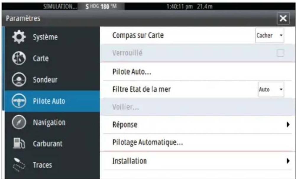 SIMRAD GO7 - Réglages du Pilote Auto - 1