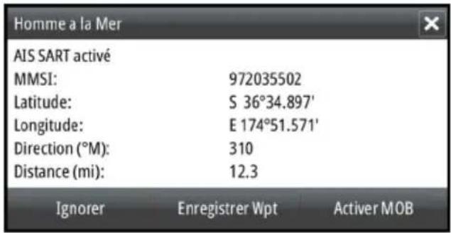 SIMRAD GO7 - Message d'alarme AIS SART - 1