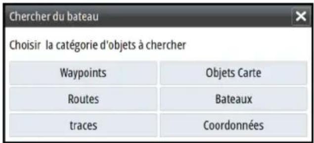 SIMRAD GO7 - Trouver des objets sur les fenêtres de carte - 1