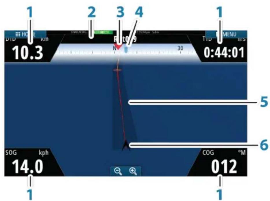 SIMRAD GO7 - La fenêtre Nav - 1