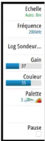 SIMRAD GO7 - Affichage de l'histoire du Echosounder - 2
