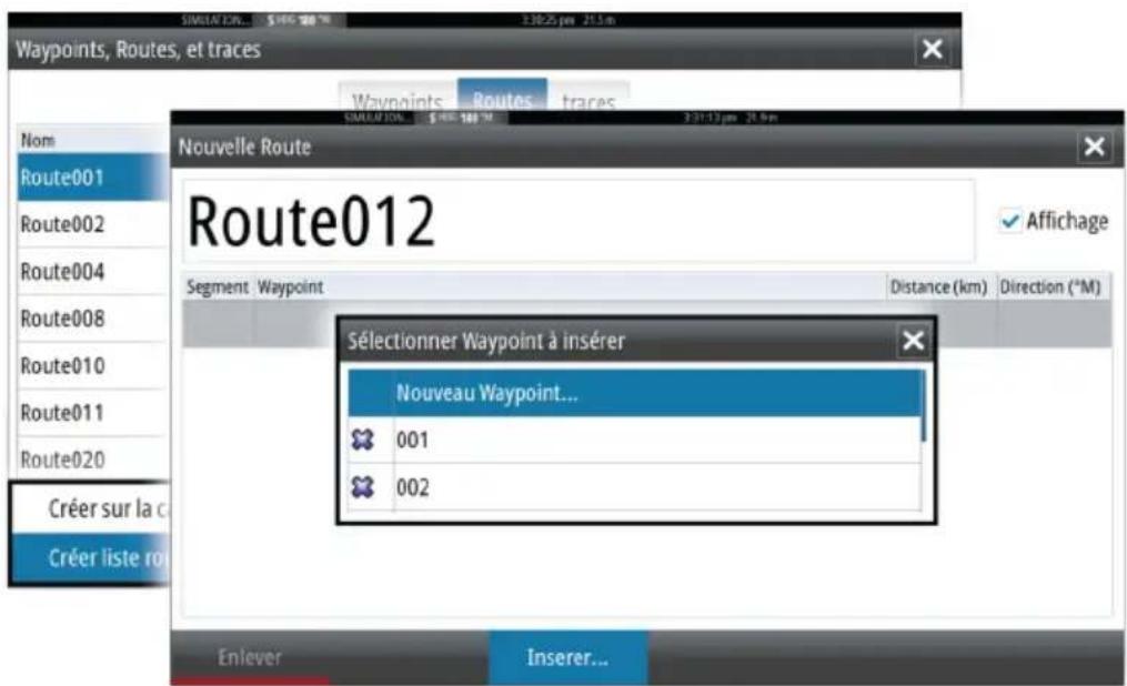 SIMRAD GO7 - Creation de routes à l'aide de waypoints existants - 1