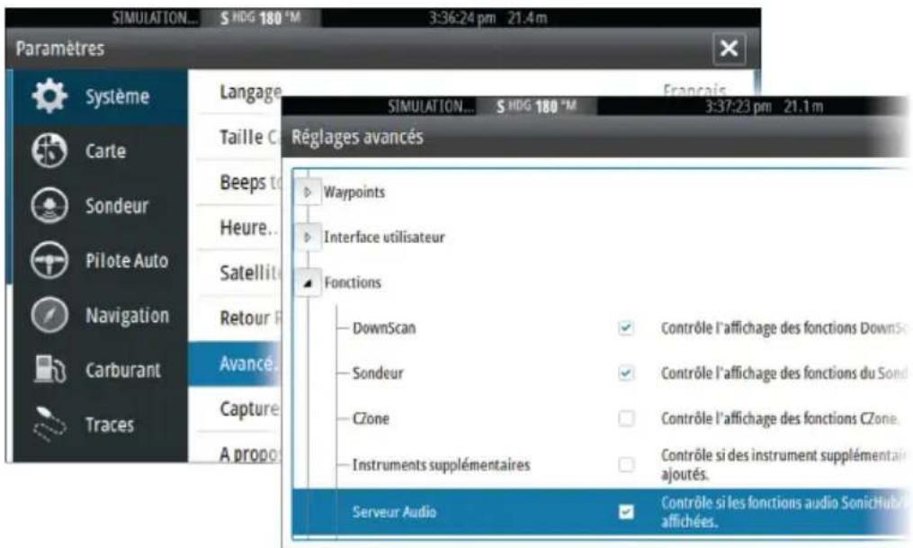 SIMRAD GO7 - Activation de la fonction audio - 2