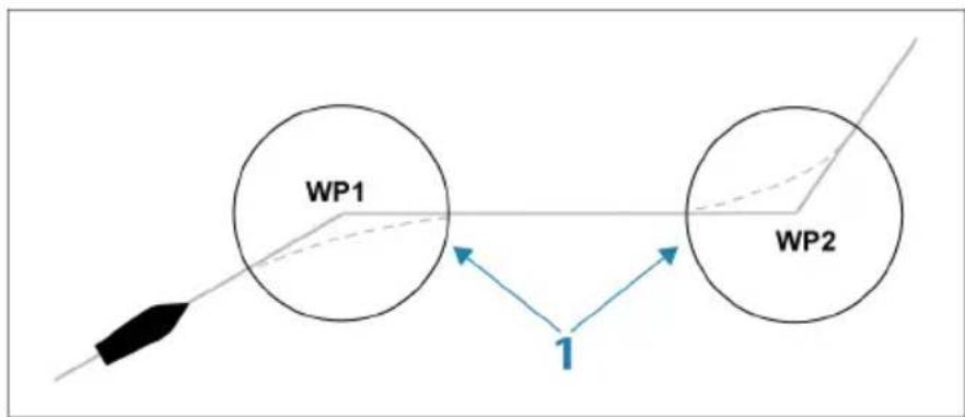 SIMRAD GO7 - Rayon d'arrivée au waypoint - 1