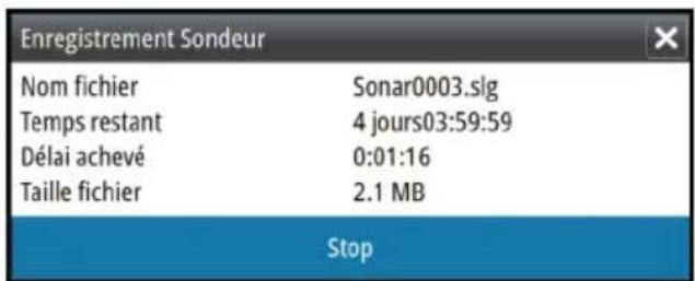 SIMRAD GO7 - Arrêt de l'enregistrement des données du log - 2