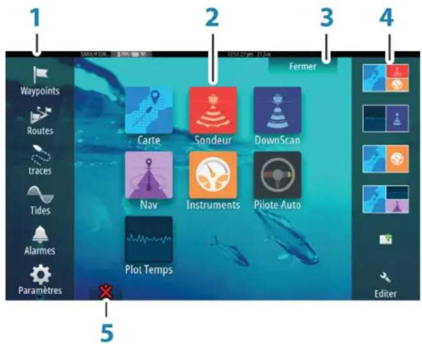 SIMRAD GO7 - La page Accueil - 1