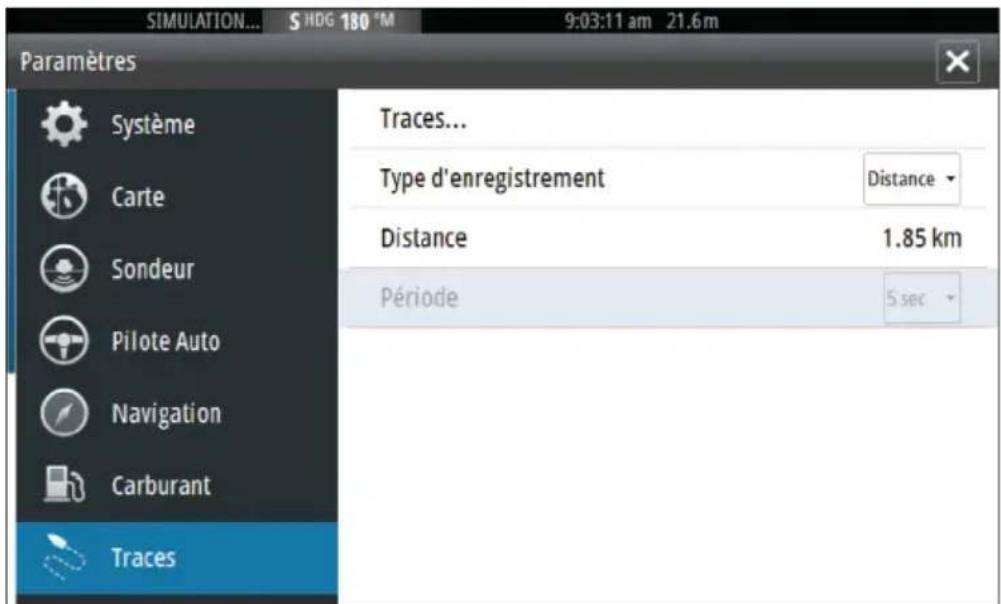 SIMRAD GO7 - Réglages des Tracks - 2
