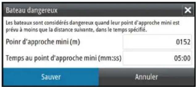SIMRAD GO7 - Définition d'un bateau comme dangereux - 1