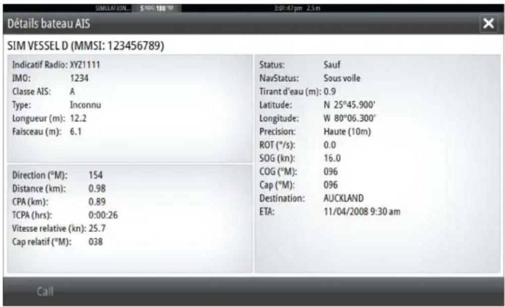 SIMRAD GO7 - Affichage des informations sur les cibles AIS - 1
