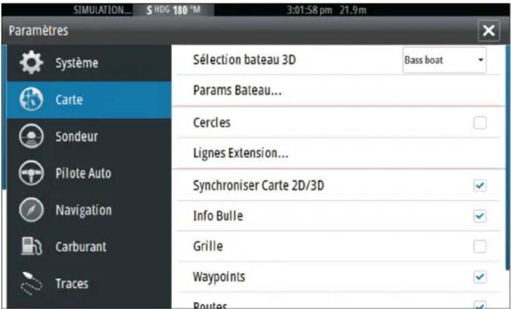 SIMRAD GO7 - Réglages de carte - 2