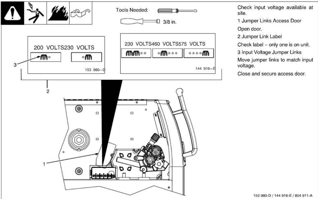 Miller Matic 252 - 4-11. Positioning Jumper Links - 1