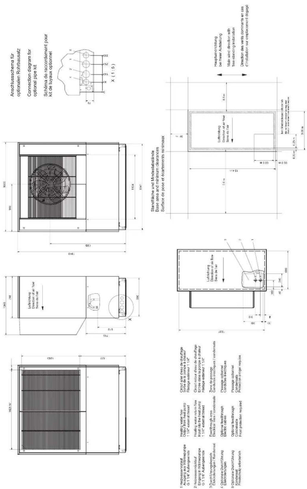 WEISHAUPT WWP L 40 A - Schéma coté WWP L 17 A - 1