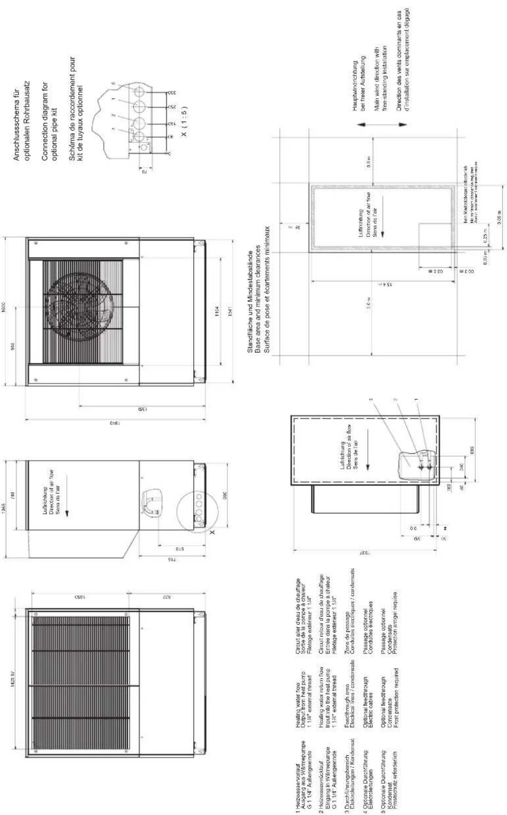 WEISHAUPT WWP L 17 A - Schéma coté WWP L 17 A - 1