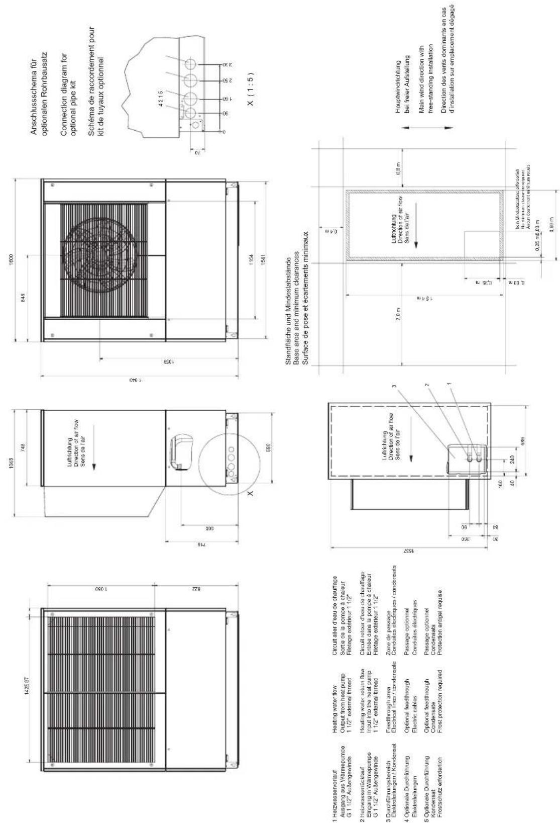 WEISHAUPT WWP L 17 A - Schéma cote WWP L 25 A - 1