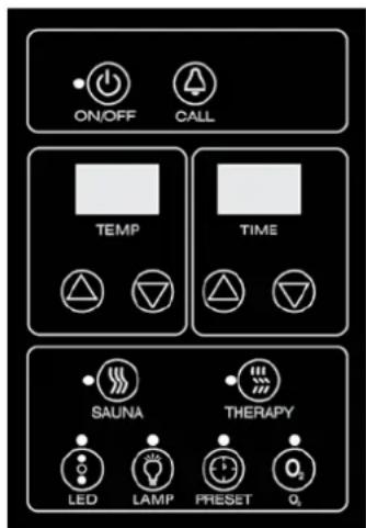 France Sauna Luxe - Description du panneau de contrôle - 1