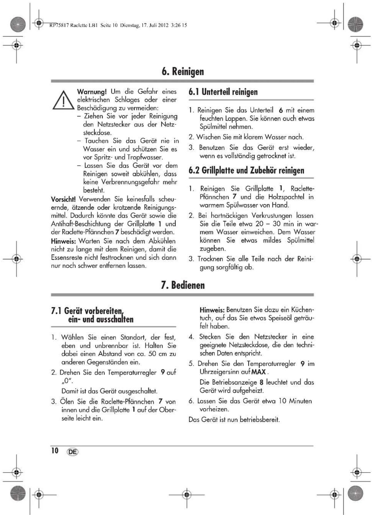 SILVERCREST SRG 1200 A2 - Schutz vor elektrischem Schlag - 4