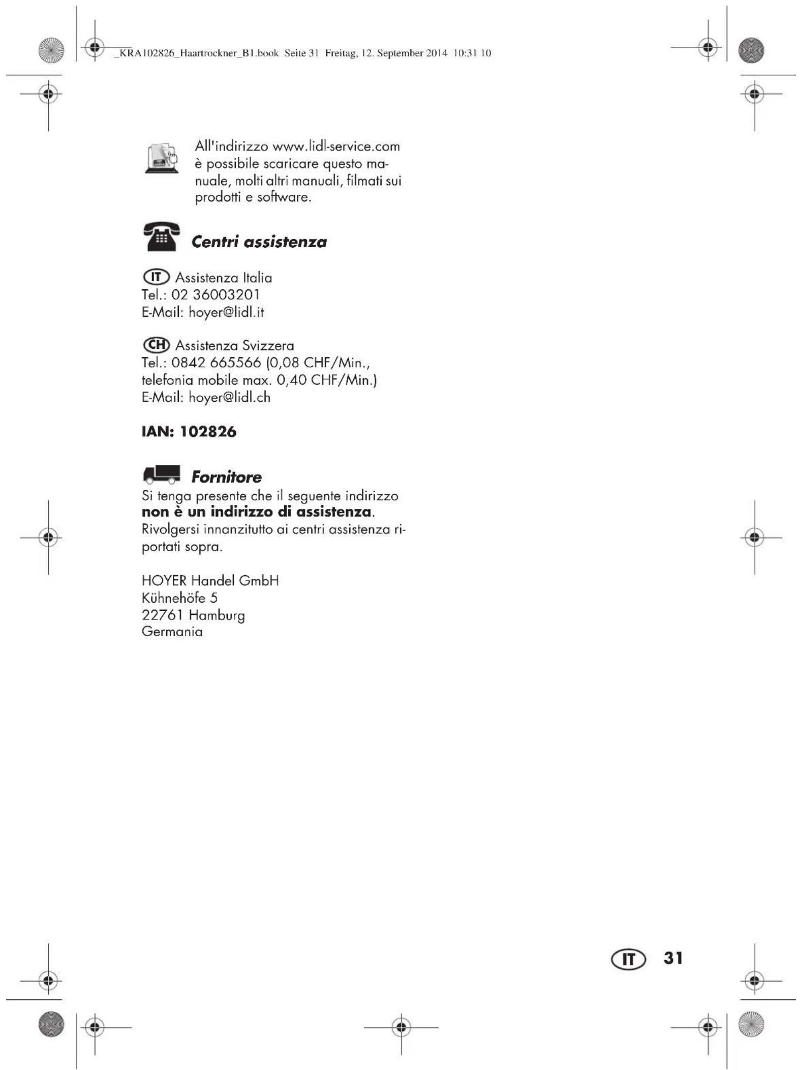 SILVERCREST SHTK 2000 C1 - Disbrigo nei casi contemplati alla garanzia - 1