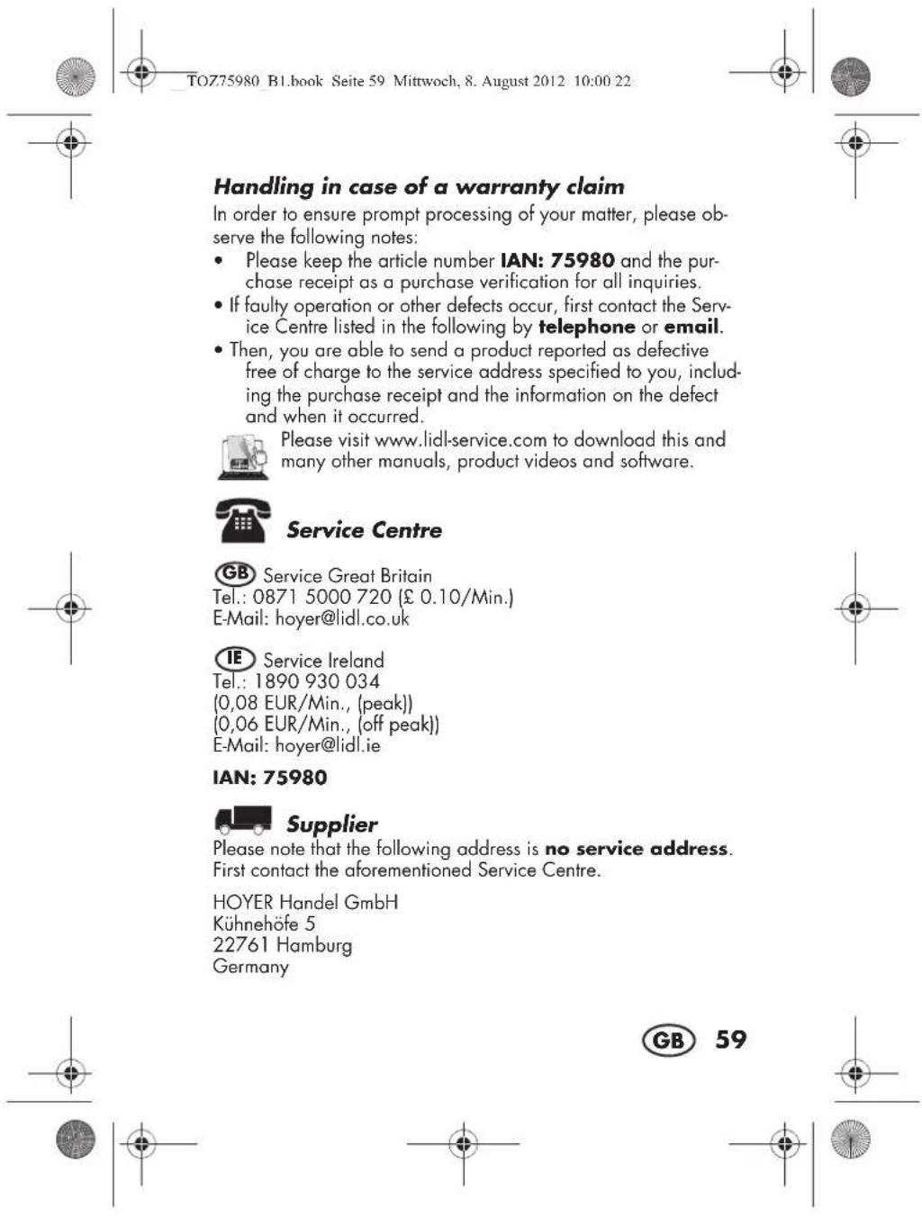 SILVERCREST SKH 60 A1 - Conformiteitsverklaring - 25