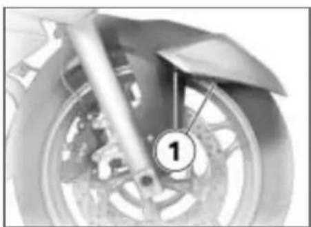 BMW R 1200 RT (2007) - フロントホイールを取り外す - 1