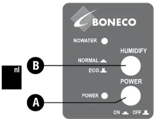 BONECO S150 - Apparaat inschakelen - 1