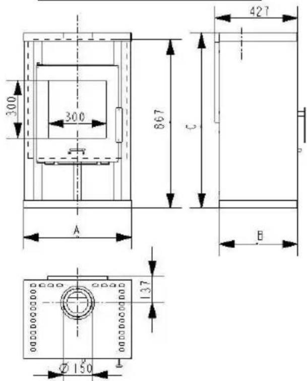 Wamsler Pluto - Plans avec les dimensions - 1