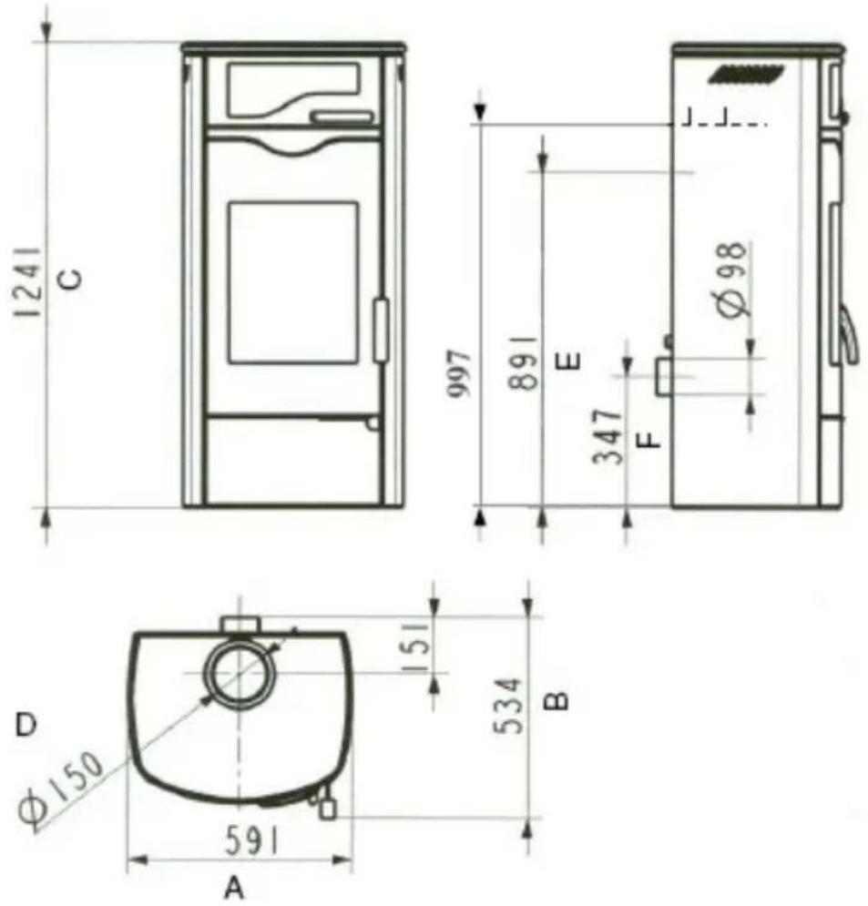 Wamsler Stratos - Plans avec les dimensions - 1