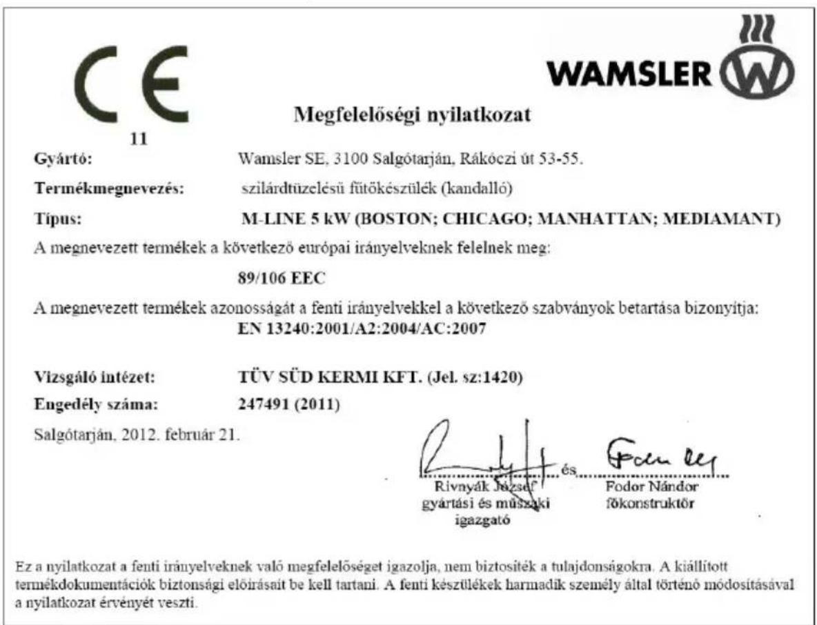 Wamsler Boston - EK Konformitás nyilatkozat - 1