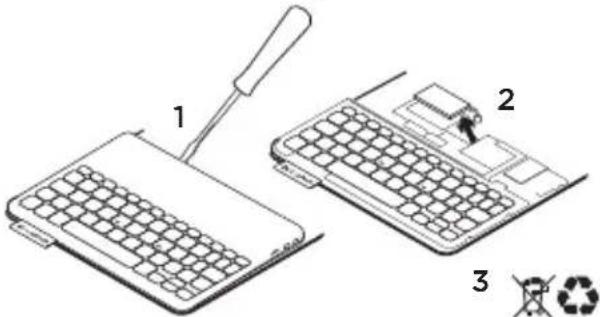 LOGITECH Keyboard Folio mini - Smaltimento delle batterie al terminel del ciclo di vita del prodotto - 1
