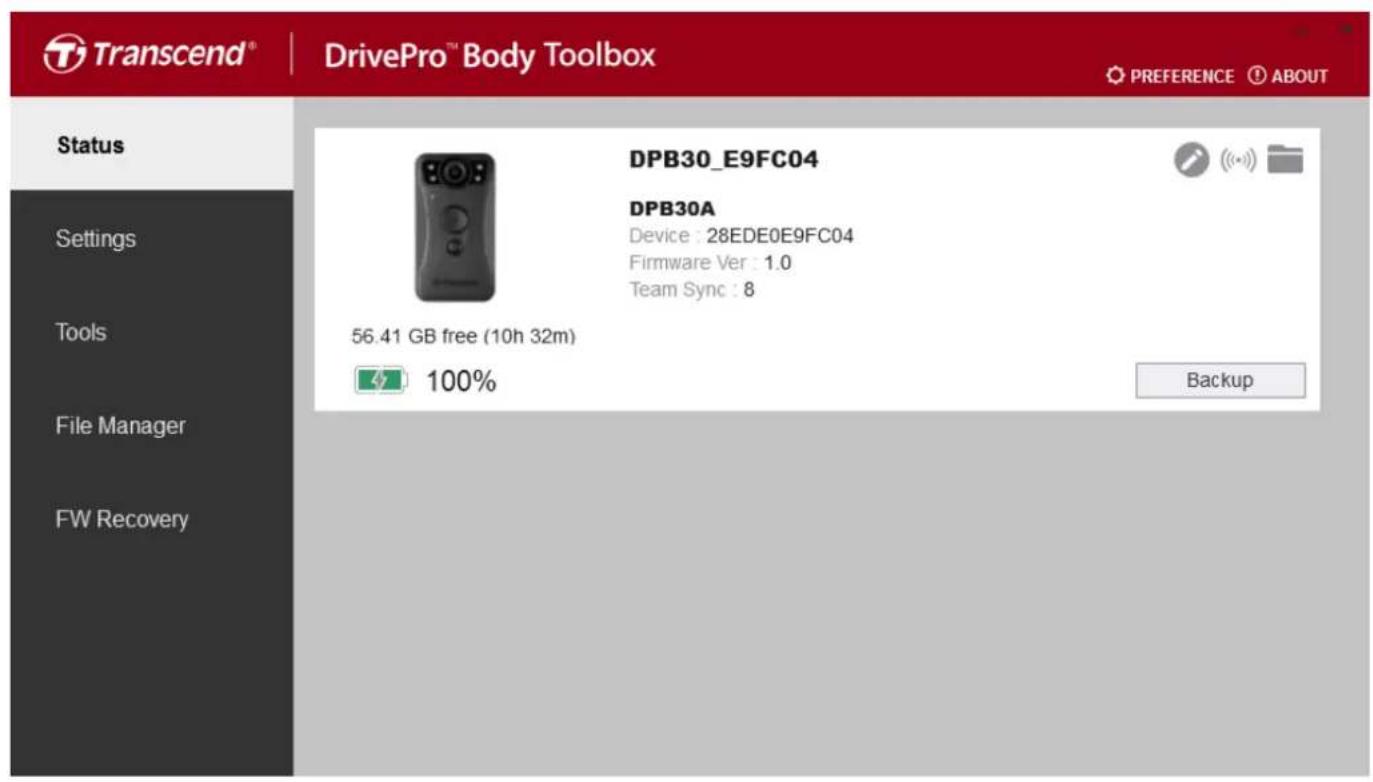 TRANSCEND DrivePro Body 30 - 7-1 Statut - 1