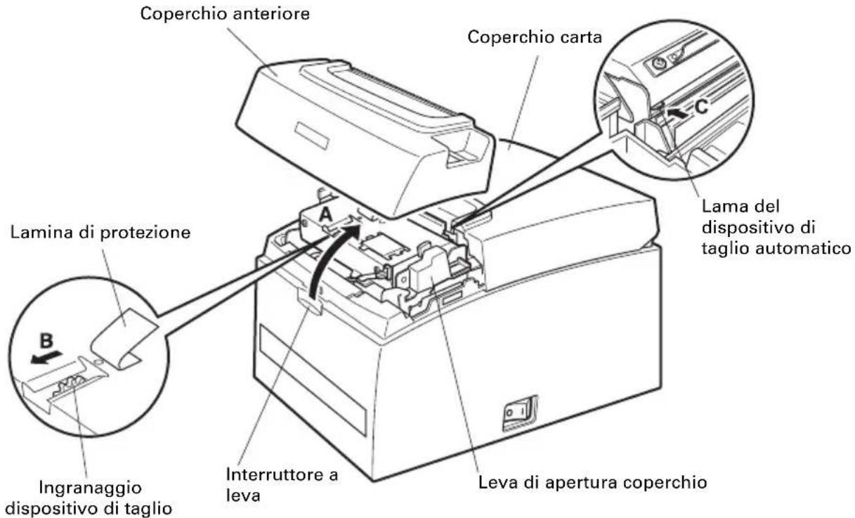 CITIZEN CTS310II - Rimozione del blocco del dispositivo di taglio (2) - 1