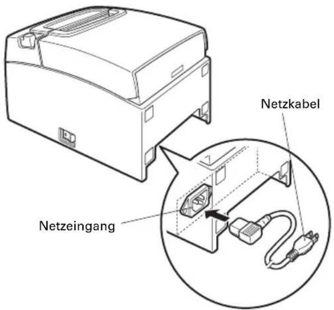 CITIZEN CTS310II - Anschließen des Netzkabels - 1
