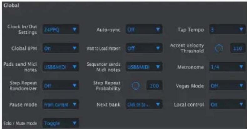 Arturia DrumBrute Impact - Les réglages globaux - 1