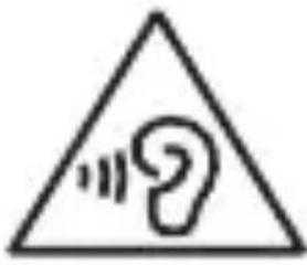 Warning symbol with a sine wave inside a triangle, indicating sound or hearing hazard